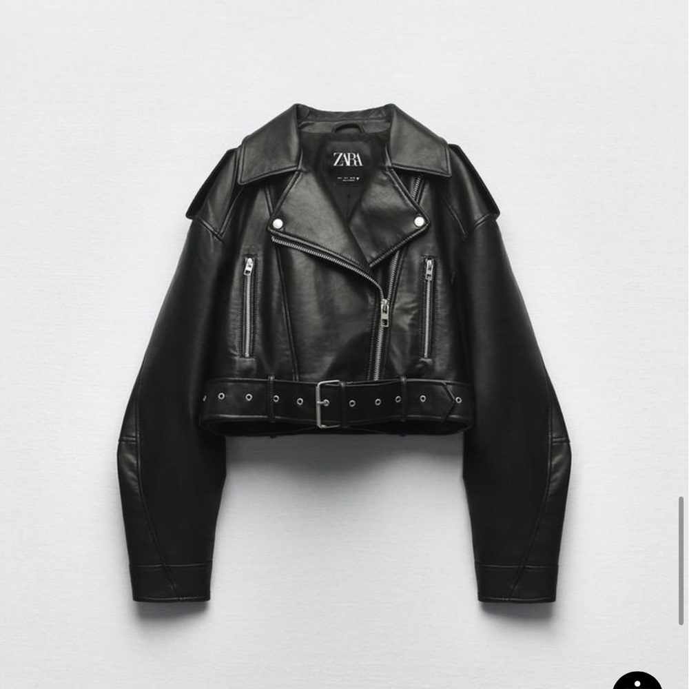 XS Zara Distressed Black Biker Jacket never worn